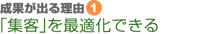 成果が出る理由①　「集客」を最適化できる