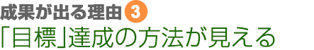 成果が出る理由③　「目標」達成の方法が見える