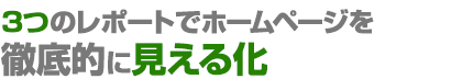 3つのレポートでホームページを徹底的に見える化