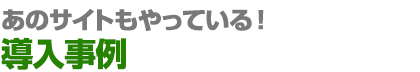 あのサイトもやっている！ 導入事例