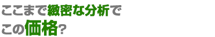 ここまで緻密な分析でこの価格？