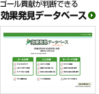 ゴール貢献が判断できる 効果発見データベース